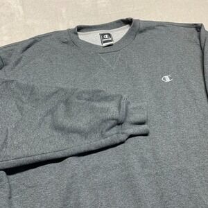 Vintage Champion Crewneck Sweatshirt Mens‎ XL Gray Cotton Polyester C Logo